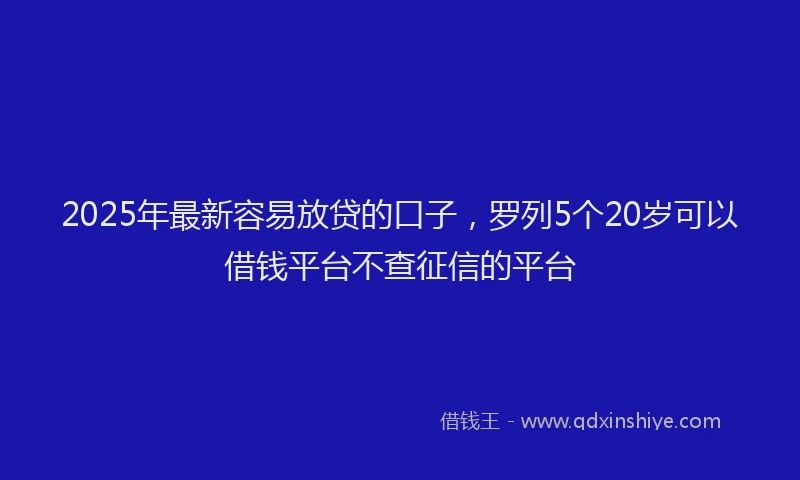 2025年最新容易放贷的口子，罗列5个20岁可以借钱平台不查征信的平台