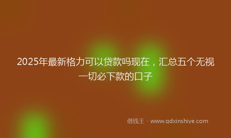 2025年最新格力可以贷款吗现在，汇总五个无视一切必下款的口子