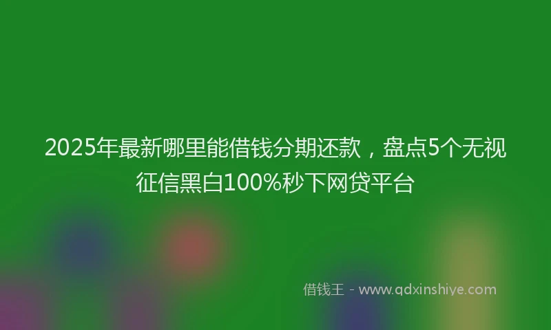 2025年最新哪里能借钱分期还款，盘点5个无视征信黑白100%秒下网贷平台