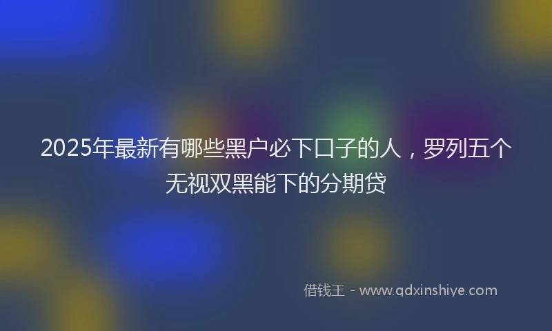 2025年最新有哪些黑户必下口子的人，罗列五个无视双黑能下的分期贷