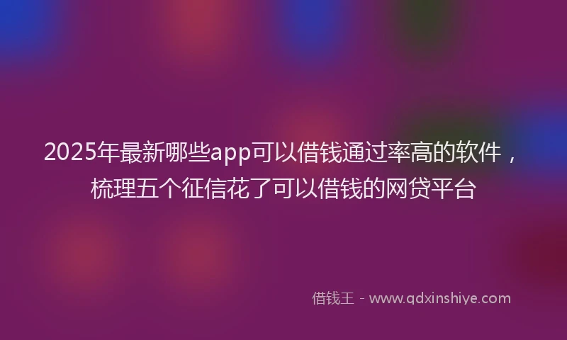 2025年最新哪些app可以借钱通过率高的软件，梳理五个征信花了可以借钱的网贷平台