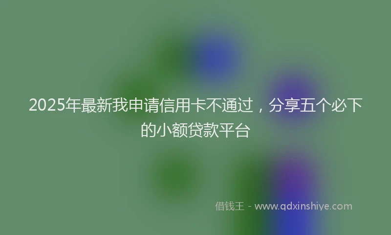 2025年最新我申请信用卡不通过，分享五个必下的小额贷款平台