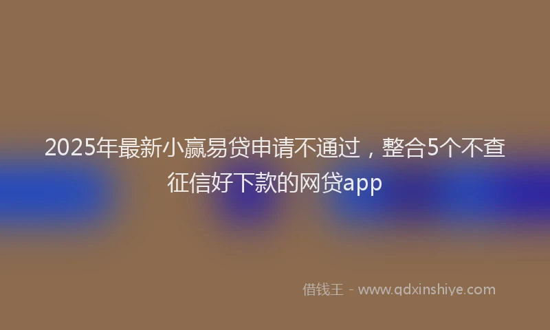 2025年最新小赢易贷申请不通过，整合5个不查征信好下款的网贷app