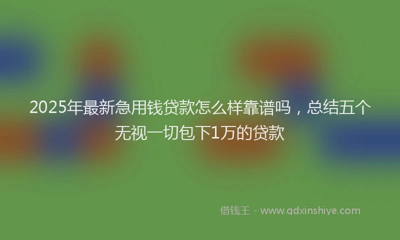2025年最新急用钱贷款怎么样靠谱吗，总结五个无视一切包下1万的贷款
