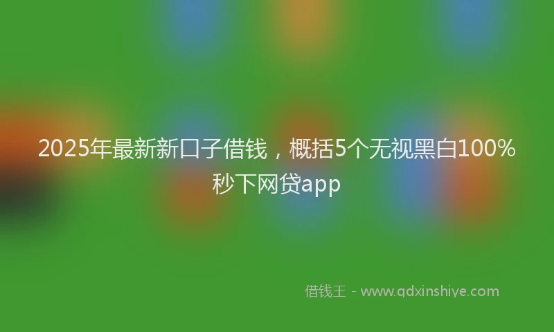 2025年最新新口子借钱，概括5个无视黑白100%秒下网贷app