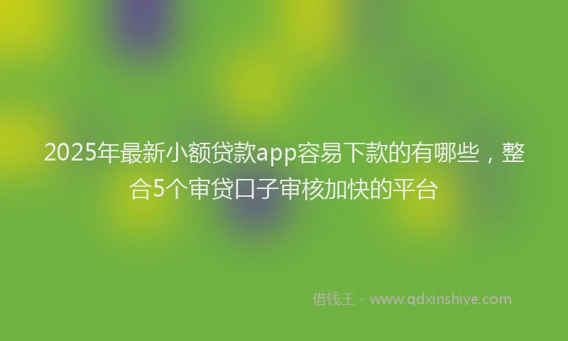 2025年最新小额贷款app容易下款的有哪些，整合5个审贷口子审核加快的平台