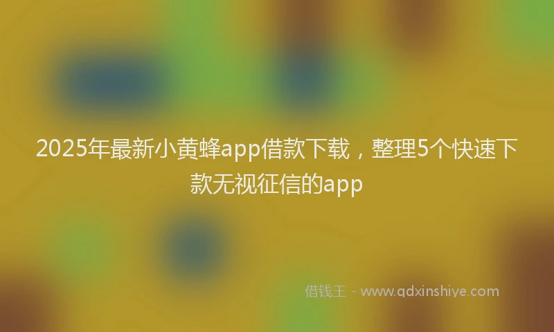 2025年最新小黄蜂app借款下载，整理5个快速下款无视征信的app