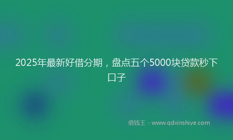 2025年最新好借分期，盘点五个5000块贷款秒下口子
