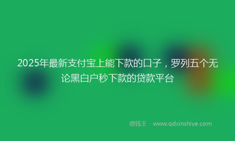 2025年最新支付宝上能下款的口子，罗列五个无论黑白户秒下款的贷款平台