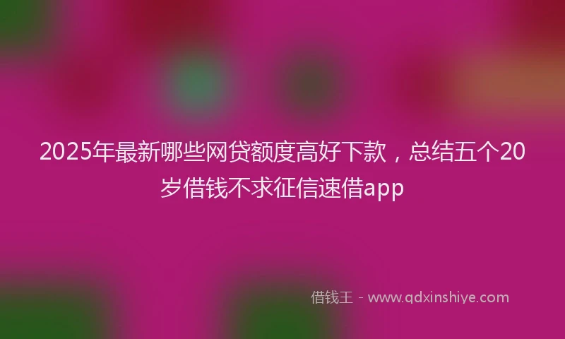 2025年最新哪些网贷额度高好下款，总结五个20岁借钱不求征信速借app