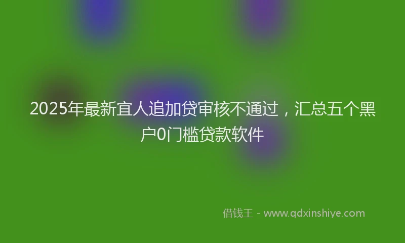 2025年最新宜人追加贷审核不通过，汇总五个黑户0门槛贷款软件