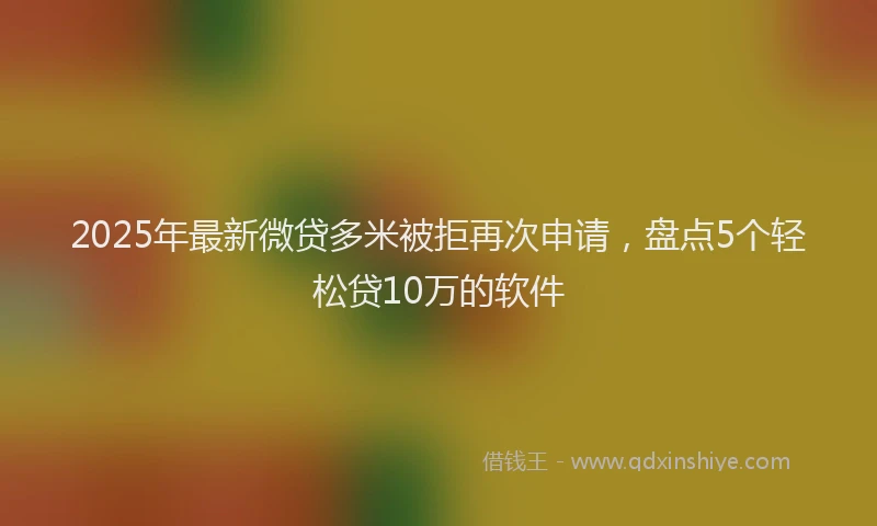 2025年最新微贷多米被拒再次申请，盘点5个轻松贷10万的软件