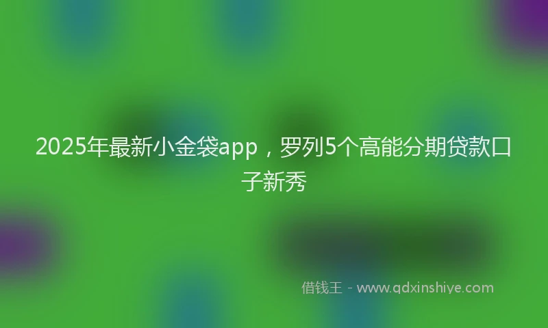 2025年最新小金袋app，罗列5个高能分期贷款口子新秀
