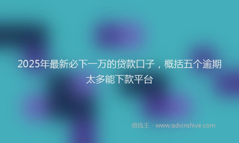 2025年最新必下一万的贷款口子，概括五个逾期太多能下款平台