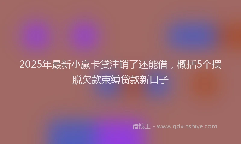 2025年最新小赢卡贷注销了还能借，概括5个摆脱欠款束缚贷款新口子