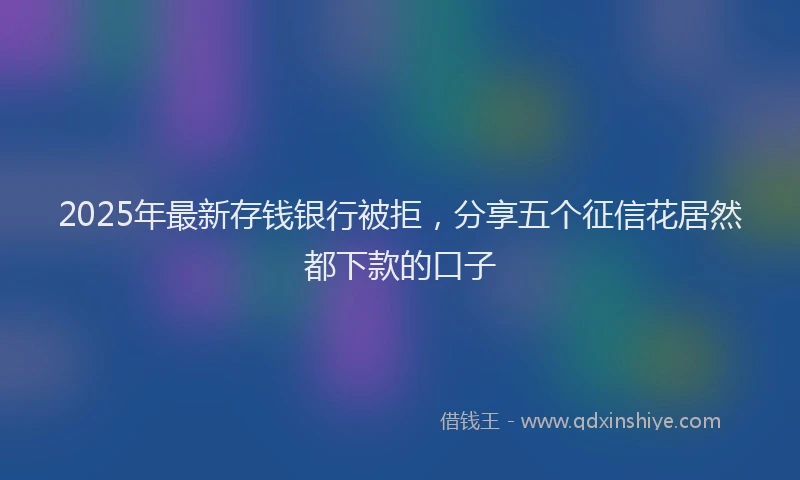 2025年最新存钱银行被拒，分享五个征信花居然都下款的口子