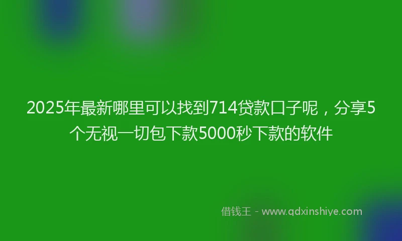 2025年最新哪里可以找到714贷款口子呢，分享5个无视一切包下款5000秒下款的软件