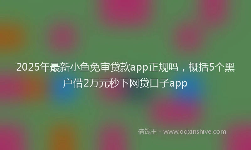 2025年最新小鱼免审贷款app正规吗，概括5个黑户借2万元秒下网贷口子app