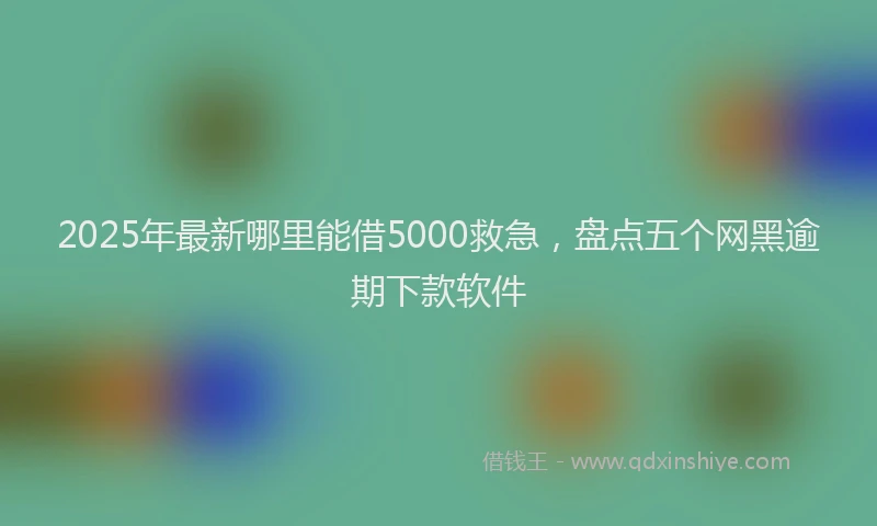 2025年最新哪里能借5000救急，盘点五个网黑逾期下款软件