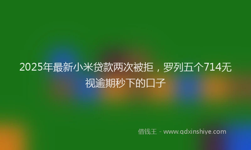 2025年最新小米贷款两次被拒，罗列五个714无视逾期秒下的口子
