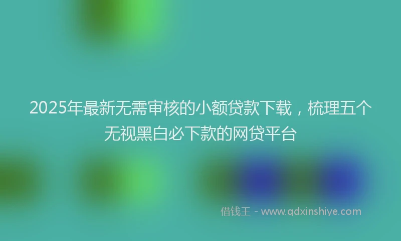2025年最新无需审核的小额贷款下载，梳理五个无视黑白必下款的网贷平台