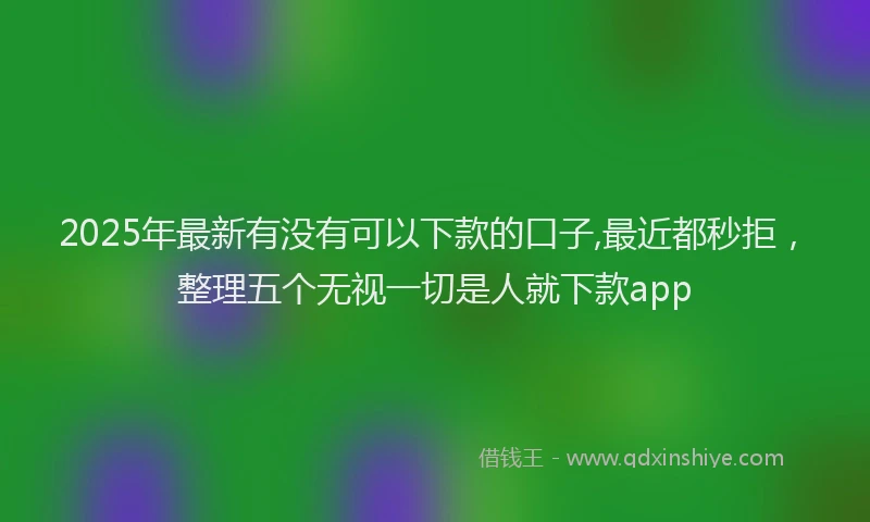 2025年最新有没有可以下款的口子,最近都秒拒，整理五个无视一切是人就下款app
