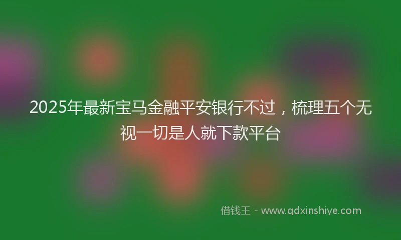 2025年最新宝马金融平安银行不过，梳理五个无视一切是人就下款平台