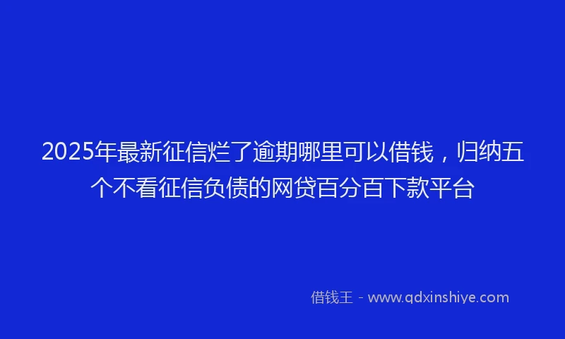 2025年最新征信烂了逾期哪里可以借钱，归纳五个不看征信负债的网贷百分百下款平台
