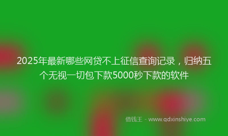 2025年最新哪些网贷不上征信查询记录，归纳五个无视一切包下款5000秒下款的软件