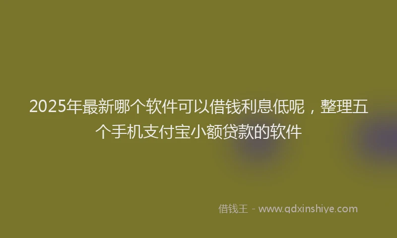 2025年最新哪个软件可以借钱利息低呢，整理五个手机支付宝小额贷款的软件
