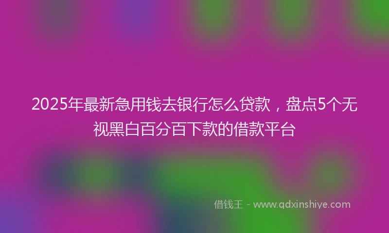 2025年最新急用钱去银行怎么贷款，盘点5个无视黑白百分百下款的借款平台