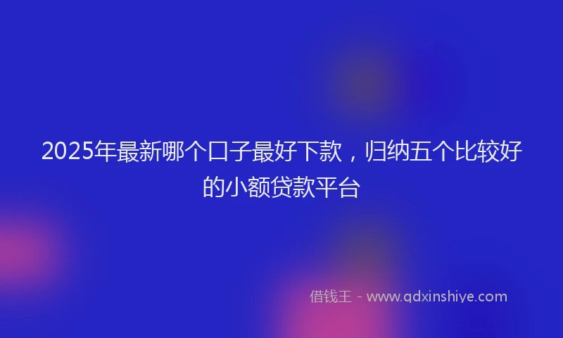 2025年最新哪个口子最好下款，归纳五个比较好的小额贷款平台