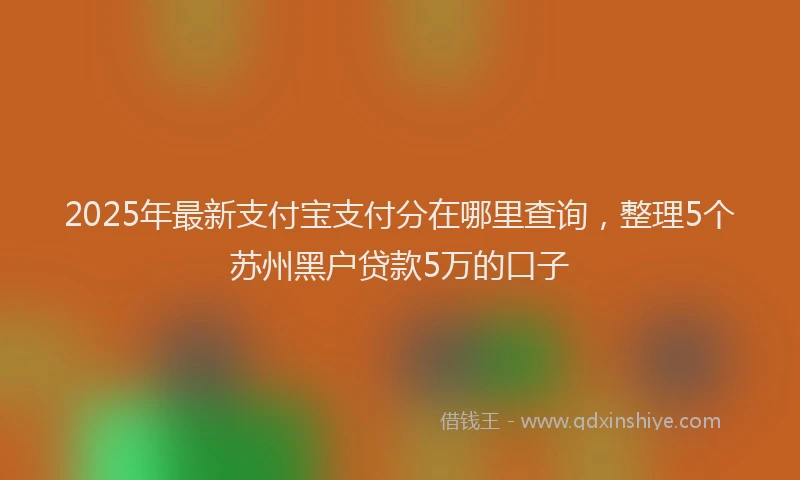 2025年最新支付宝支付分在哪里查询，整理5个苏州黑户贷款5万的口子