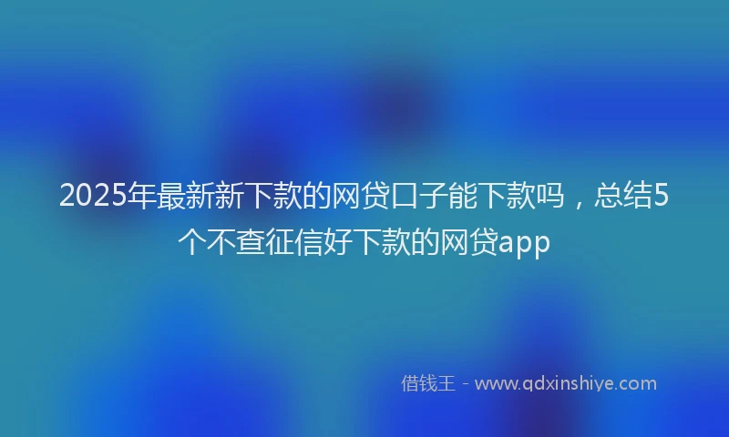 2025年最新新下款的网贷口子能下款吗，总结5个不查征信好下款的网贷app