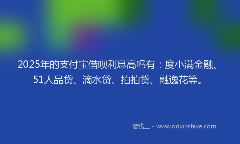 2025年的支付宝借呗利息高吗有：度小满金融、51人品贷、滴水贷、拍拍贷、融逸花等。