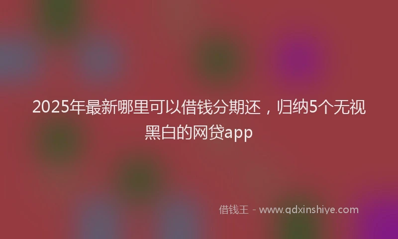 2025年最新哪里可以借钱分期还，归纳5个无视黑白的网贷app