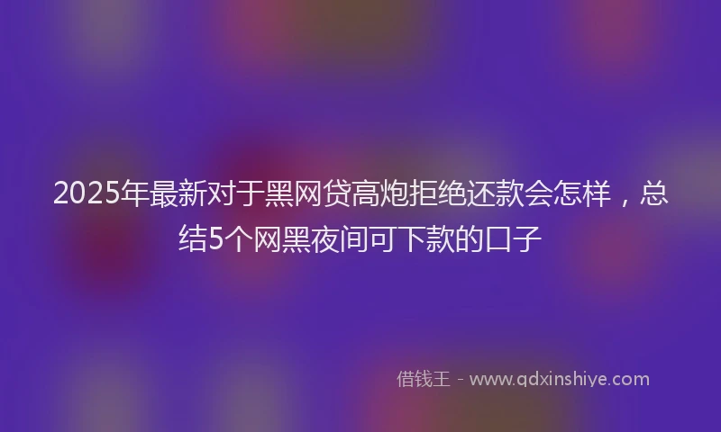 2025年最新对于黑网贷高炮拒绝还款会怎样，总结5个网黑夜间可下款的口子