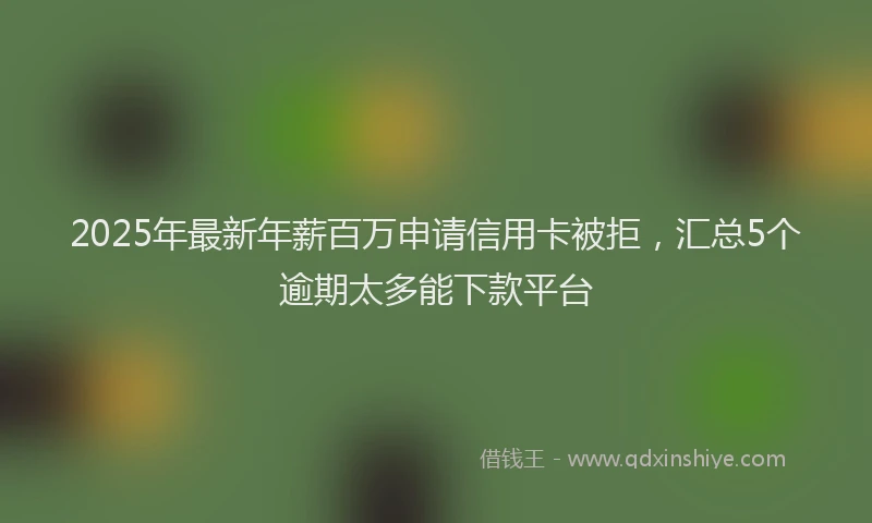 2025年最新年薪百万申请信用卡被拒，汇总5个逾期太多能下款平台