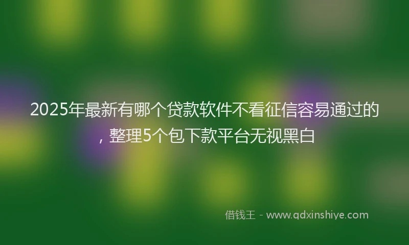 2025年最新有哪个贷款软件不看征信容易通过的，整理5个包下款平台无视黑白