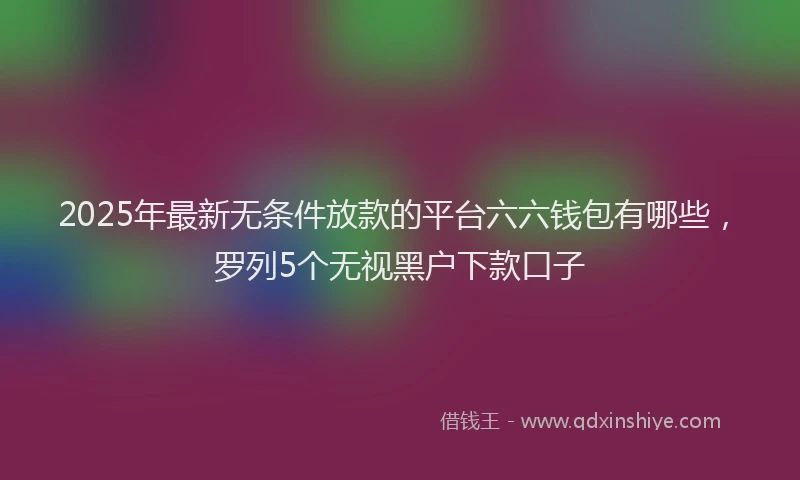 2025年最新无条件放款的平台六六钱包有哪些，罗列5个无视黑户下款口子
