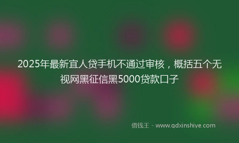 2025年最新宜人贷手机不通过审核，概括五个无视网黑征信黑5000贷款口子