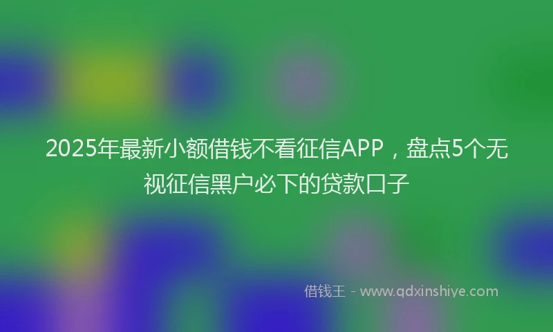 2025年最新小额借钱不看征信APP，盘点5个无视征信黑户必下的贷款口子