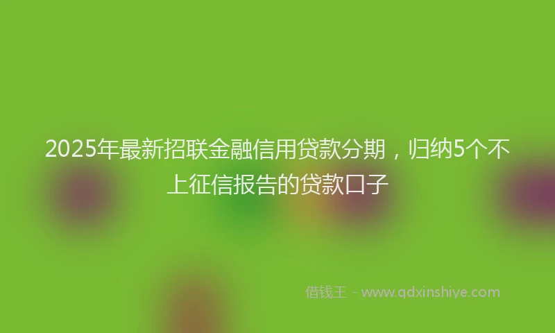 2025年最新招联金融信用贷款分期，归纳5个不上征信报告的贷款口子