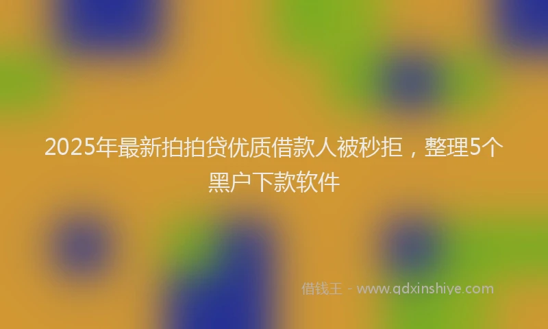 2025年最新拍拍贷优质借款人被秒拒，整理5个黑户下款软件