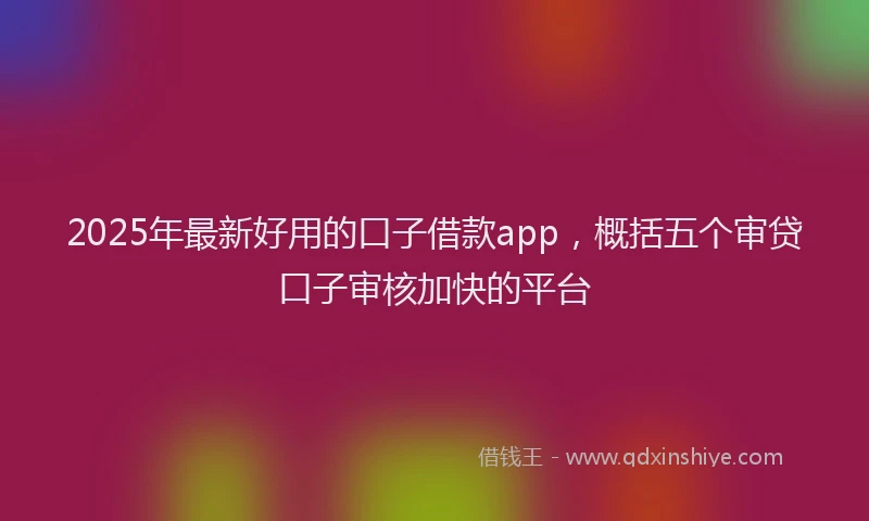 2025年最新好用的口子借款app，概括五个审贷口子审核加快的平台