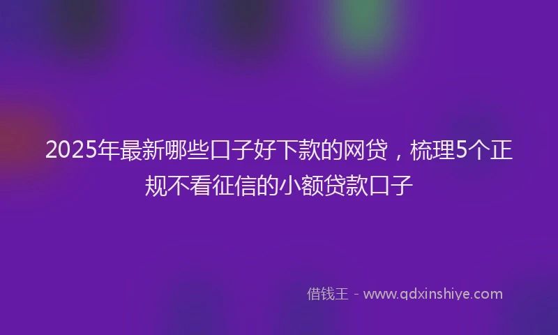 2025年最新哪些口子好下款的网贷，梳理5个正规不看征信的小额贷款口子