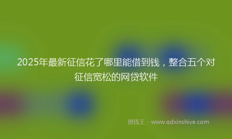 2025年最新征信花了哪里能借到钱，整合五个对征信宽松的网贷软件