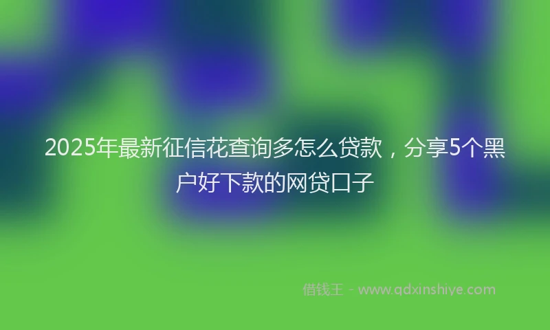 2025年最新征信花查询多怎么贷款，分享5个黑户好下款的网贷口子
