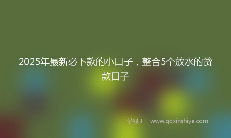 2025年最新必下款的小口子，整合5个放水的贷款口子