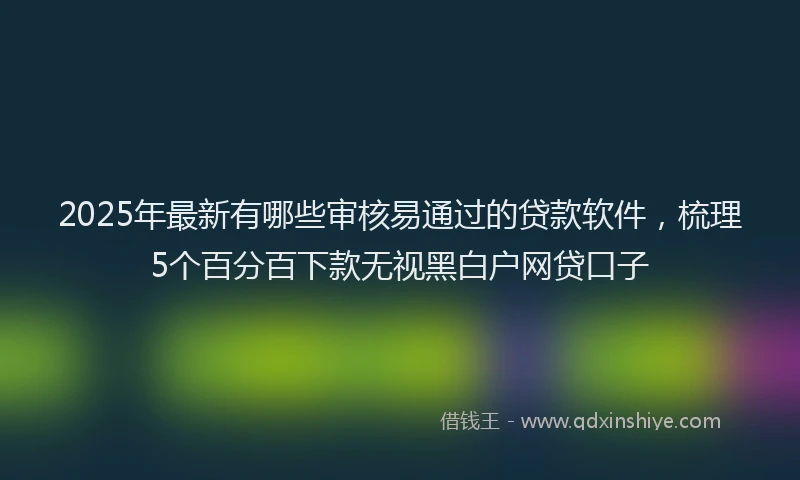 2025年最新有哪些审核易通过的贷款软件，梳理5个百分百下款无视黑白户网贷口子